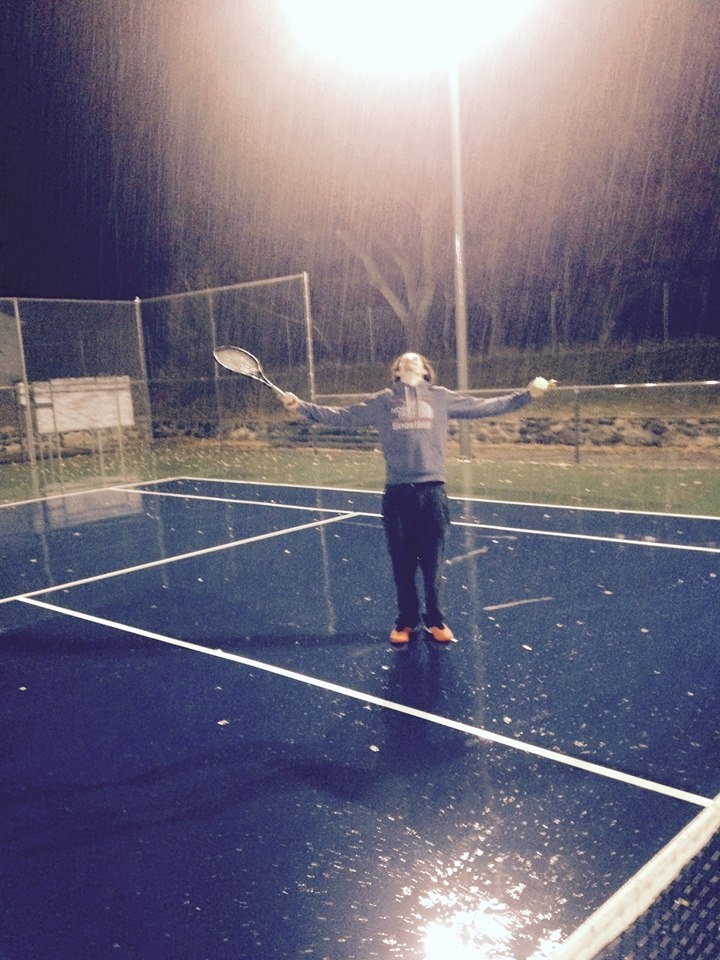 tennis in the rain